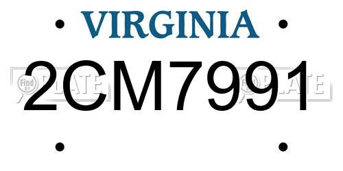 2CM7991 Virginia License Plate