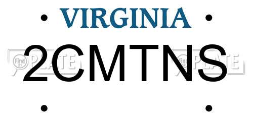 2CMTNS Virginia License Plate
