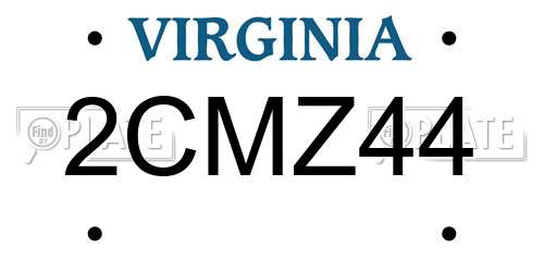 2CMZ44 Virginia License Plate
