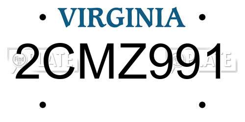 2CMZ991 Virginia License Plate