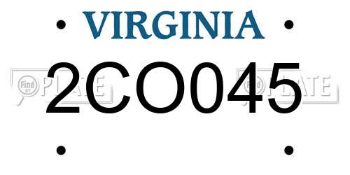 2CO045 Virginia License Plate