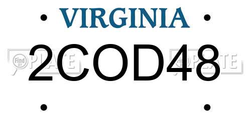 2COD48 Virginia License Plate
