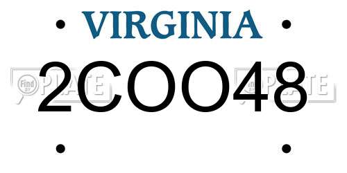 2COO48 Virginia License Plate