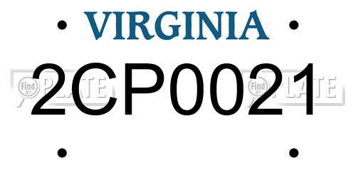 2CP0021 Virginia License Plate