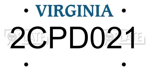 2CPD021 Virginia License Plate