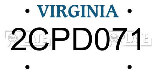 2CPD071 Virginia License Plate