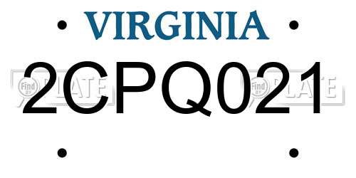 2CPQ021 Virginia License Plate