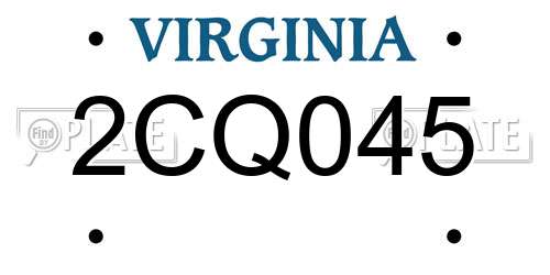 2CQ045 Virginia License Plate