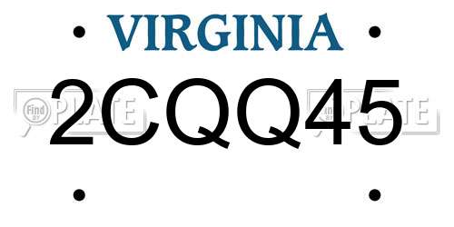 2CQQ45 Virginia License Plate