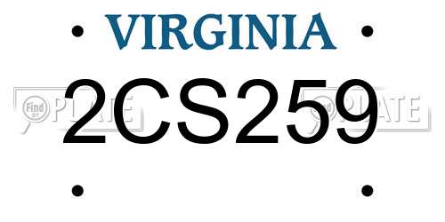 2CS259 Virginia License Plate