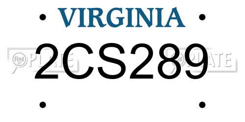 2CS289 Virginia License Plate