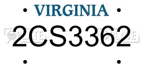 2CS3362 Virginia License Plate