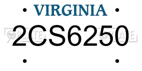 2CS6250 Virginia License Plate