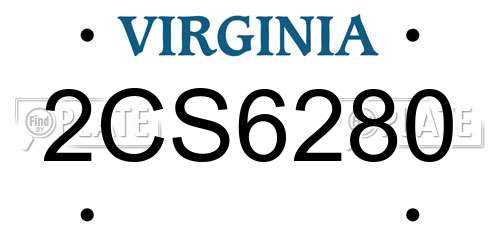 2CS6280 Virginia License Plate