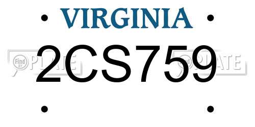 2CS759 Virginia License Plate