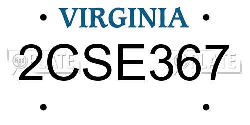 2CSE367 Virginia License Plate
