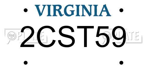 2CST59 Virginia License Plate