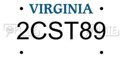 2CST89 Virginia License Plate