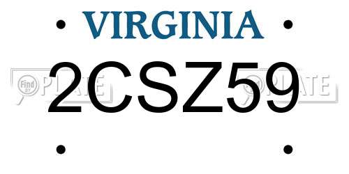 2CSZ59 Virginia License Plate