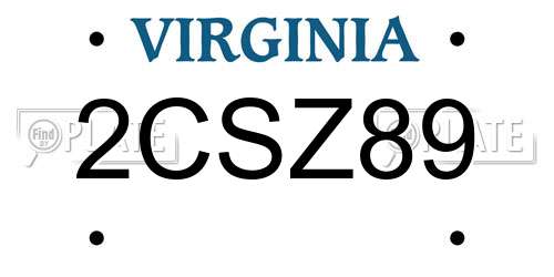 2CSZ89 Virginia License Plate