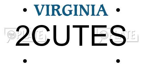 2CUTES Virginia License Plate