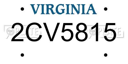 2CV5815 Virginia License Plate