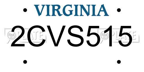2CVS515 Virginia License Plate