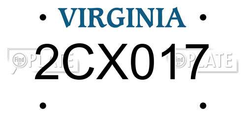 2CX017 Virginia License Plate