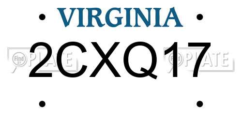 2CXQ17 Virginia License Plate
