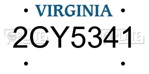 2CY5341 Virginia License Plate