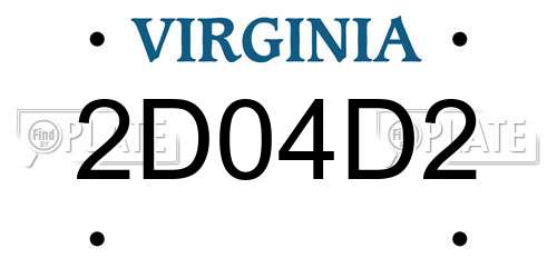 2D04D2 Virginia License Plate
