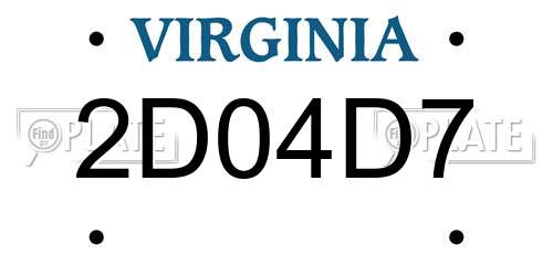 2D04D7 Virginia License Plate