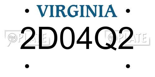 2D04Q2 Virginia License Plate