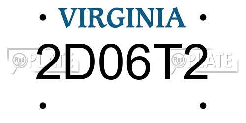 2D06T2 Virginia License Plate