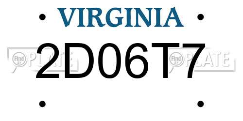 2D06T7 Virginia License Plate