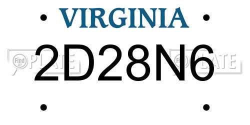 2D28N6 Virginia License Plate