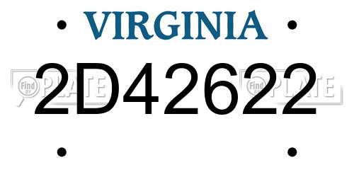 2D42622 Virginia License Plate