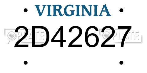 2D42627 Virginia License Plate