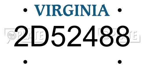2D52488 Virginia License Plate