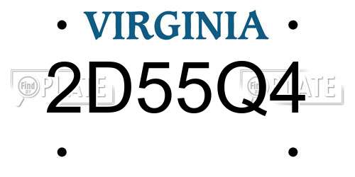 2D55Q4 Virginia License Plate