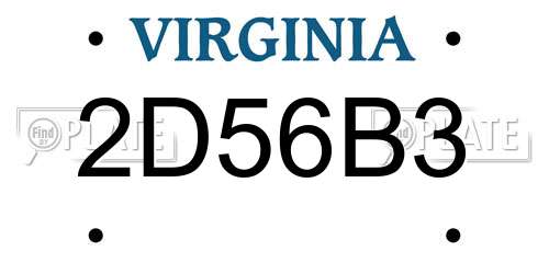 2D56B3 Virginia License Plate