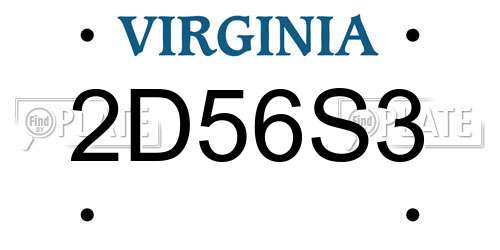 2D56S3 Virginia License Plate