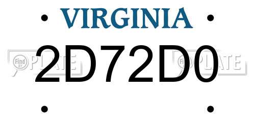 2D72D0 Virginia License Plate