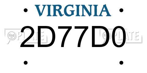 2D77D0 Virginia License Plate