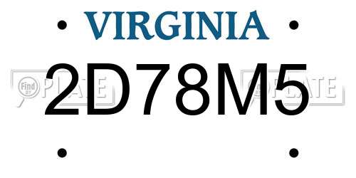 2D78M5 Virginia License Plate