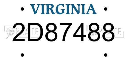2D87488 Virginia License Plate
