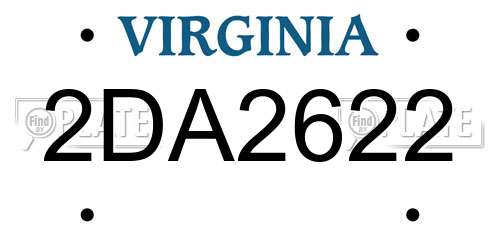 2DA2622 Virginia License Plate