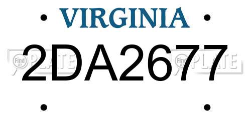 2DA2677 Virginia License Plate