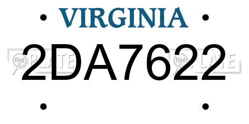 2DA7622 Virginia License Plate