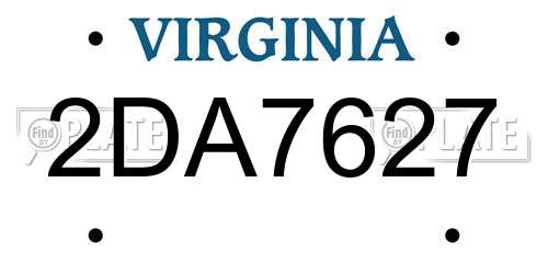 2DA7627 Virginia License Plate